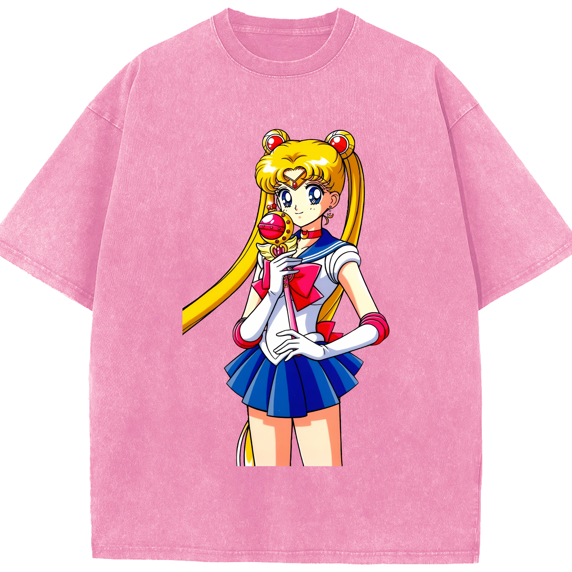 （画像用） 美少女戦士セーラームーン 月野 うさぎ つきの うさぎ Sailor Moon Tsukino Usagi 綿100% ヴィンテージ風 半袖Tシャツ（フロントプリント）